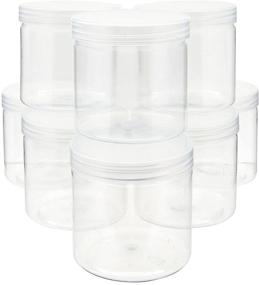 img 2 attached to 🔶 Convenient 12oz Plastic Jars with Lids (8 Pack) for Slime, Crafts & Beauty