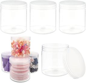 img 4 attached to 🔶 Convenient 12oz Plastic Jars with Lids (8 Pack) for Slime, Crafts & Beauty