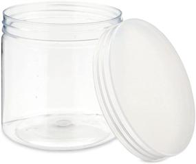 img 1 attached to 🔶 Convenient 12oz Plastic Jars with Lids (8 Pack) for Slime, Crafts & Beauty