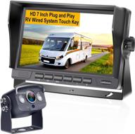 leekooluu g2 rv backup camera system: 7 inch screen, ahd 2nd license plate camera, diy support for rvs, trailers, trucks, and more logo