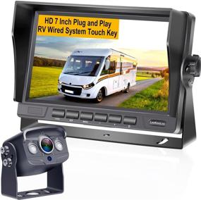 img 4 attached to Система камеры заднего вида для автомобиля LeeKooLuu G2: 7-дюймовый экран, AHD 2-я камера для номерного знака, поддержка DIY для домов на колесах, трейлеров, грузовиков и других автомобилей