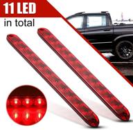 2 pcs 12v czc auto 16 inch waterproof red trailer light bar strip - tail running stop brake turn signal marker light id bar for rv truck boat trailers logo