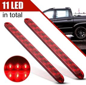 img 4 attached to 2 PCS 12V CZC AUTO 16 Inch Waterproof Red Trailer Light Bar Strip - Tail Running Stop Brake Turn Signal Marker Light ID Bar for RV Truck Boat Trailers