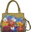 anuschka genuine leather compartment satchel women's handbags & wallets in satchels logo