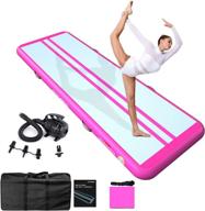 🤸 inflatable air gymnastics mat: versatile 13ft/16ft/20ft/23ft/26ft training mats, 4/8 inches thick – ideal for home use, training, cheerleading, yoga, water activities - includes pump логотип