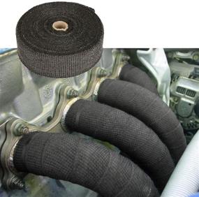 img 3 attached to ALAVENTE 2-inch x 50-inch Black Exhaust Heat Wrap Roll Pipe Motorcycle Heat Shield Tape Heat Protection Insulation Tape Turbo Wrap with 6 Stainless Locking Ties - Turbo Heat Wrap for Enhanced Engine Performance