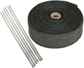 img 2 attached to ALAVENTE 2-inch x 50-inch Black Exhaust Heat Wrap Roll Pipe Motorcycle Heat Shield Tape Heat Protection Insulation Tape Turbo Wrap with 6 Stainless Locking Ties - Turbo Heat Wrap for Enhanced Engine Performance