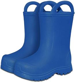 img 4 attached to 👦 ALLWIN Kids Toddlers Rain Boots, Waterproof Slip-On Shoes with Easy-On Handles, Lightweight Rain Boots for Boys and Girls