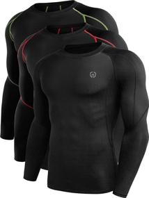 img 4 attached to 🏋️ High-performance Neleus Men's Dry Fit Long Sleeve Compression Shirts - Ideal for Workouts and Running (3 Pack)