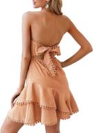 👗 berrygo women's strapless ruffle striped dress - trendy fashion for women logo