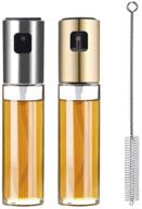 🍶 refillable multifunction olive oil sprayer set with clean brush - 2 count. made of food-grade glass & stainless steel. ideal for cooking, baking, roasting, grilling logo