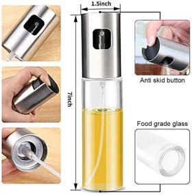 img 2 attached to 🍶 Refillable Multifunction Olive Oil Sprayer Set with Clean Brush - 2 Count. Made of Food-Grade Glass & Stainless Steel. Ideal for Cooking, Baking, Roasting, Grilling