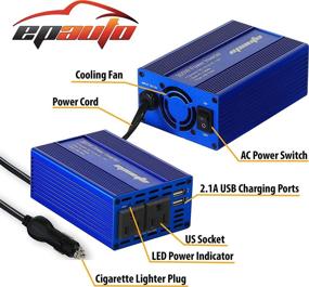 img 3 attached to 🚗 EPAuto 300W Car Power Inverter: DC 12V to 110V AC Converter with Dual USB Charger - Efficient and Reliable