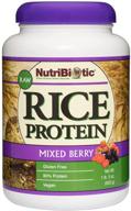 🍓 nutribiotic mixed berry rice protein | 1lb 5oz (600g) | low carb | keto-friendly | vegan | raw protein powder | chemical-free & non-gmo | gluten-free | easily digestible & nutrient-dense logo