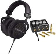 beyerdynamic dt 990 pro 250 ohm studio headphones (ninja black, limited edition) + 4-channel headphone amplifier bundle - ultimate audio experience! logo
