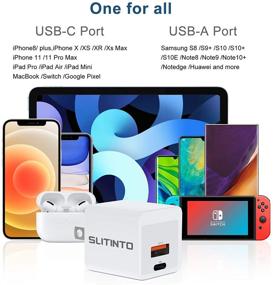 img 1 attached to 20W USB C Charger with 2 Ports - Mini PD/QC3.0, Power Adapter for iPhone 12/12 Mini/12 Pro/12 Pro Max/11 Pro Max, iPad Pro, Samsung Galaxy