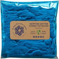 🧶 premium azure cotton fiber for spinning, blending, felting & fiber arts: soft vegan combed top roving logo