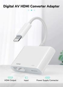 img 3 attached to Высококачественный адаптер Lightning к HDMI с сертификатом Apple MFi: цифровой AV-адаптер 1080P с портом зарядки для iPhone 12/11 Series, SE/XS/XR/X/8 7, iPad - синхронизация экрана на HD-телевизоре/мониторе/проекторе (Plug & Play)