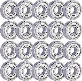 img 4 attached to 🛼 Rollerex 20-Pack, 608ZZ ABEC-1 Wheel Bearings (Carbon Steel) for Optimal Performance in Inline Skates, Rollerskates, Skateboards, RipStiks & More