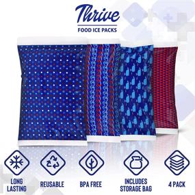 img 3 attached to 🍱 Reusable Ice Packs for Lunch Boxes (4 Pack) - Thrive Ice Packs – Coolers for Kids or Adults - Nautical Prints