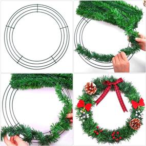 img 1 attached to URATOT 5 Pack 2 Size Round Wire Flower Wreath Frames for Christmas Home Decorations