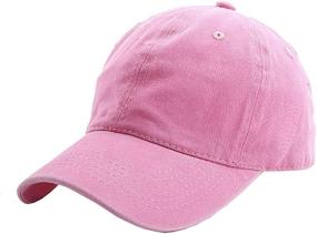 img 1 attached to Washed Cotton Baseball Caps for Baby Girls - Trendy Sun Hats for Children