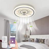 🔌 modern 20in flush mount ceiling fan: light remote & app control, mute 3 speeds, low profile dimmable, 3-color changeable for kids room,bedroom,kitchen,office,white,gm-f28 логотип