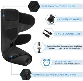 img 3 attached to 🦶 CINCOM Portable Handheld Controller Leg Massager - Foot Calf Air Compression Leg Wraps with 2 Modes & 3 Intensities (Black)
