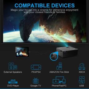 img 1 attached to 📽️ Portable Mini Projector: Native 720P Full HD, 1080P & 300" Supported | Perfect for Outdoor Movies & Home Theater | Compatible with PS4, PC, TV Stick & More!