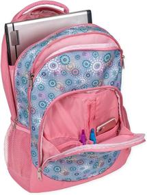 img 3 attached to Reinforced And Water Resistant Padded Laptop School Backpack (Periwinkle Circle Dot)
