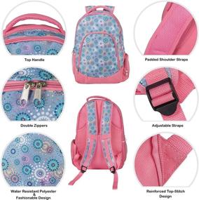 img 2 attached to Reinforced And Water Resistant Padded Laptop School Backpack (Periwinkle Circle Dot)