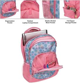 img 1 attached to Reinforced And Water Resistant Padded Laptop School Backpack (Periwinkle Circle Dot)