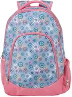 reinforced and water resistant padded laptop school backpack (periwinkle circle dot) logo