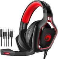 🎧 marvo gaming headset: xbox one, ps4/5, pc | 3d stereo sound, led light | usb + 3.5mm jack | comfortable leather ear pad логотип