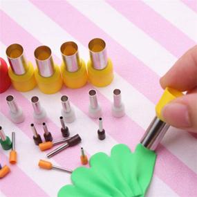 img 2 attached to 🔳 Polymer Clay Pottery Cutters Set - 40PCS Steel+Plastic Circle Shape Mold Tools for Dotting, Indentation, and Ceramics - Box Packaging Included