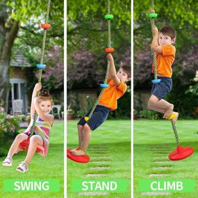 img 2 attached to 🌳 Enhance Outdoor Fun with 2-Pack Swing Set for Kids: Swings, Climbing Rope, and More!