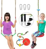 🌳 enhance outdoor fun with 2-pack swing set for kids: swings, climbing rope, and more! логотип