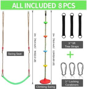 img 3 attached to 🌳 Enhance Outdoor Fun with 2-Pack Swing Set for Kids: Swings, Climbing Rope, and More!