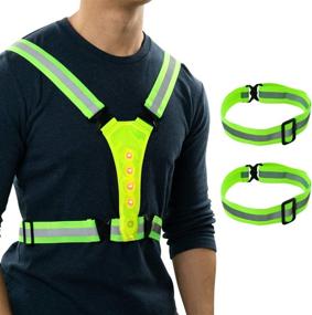 img 4 attached to 🔦 Beacon Mount 2-in-1 LED Reflective Vest: Ultimate Safety Straps for Night Running, Jogging, Cycling. USB Rechargeable Lights. One Size Fits All Adults & Kids