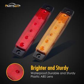img 1 attached to 🚛 Запчасти от Partsam 10 x 3,8 – Амбер Красные LED маркеры бокового освещения для грузовиков, автобусов, лодок и прицепов – повышение видимости и безопасности!