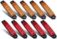 🚛 запчасти от partsam 10 x 3,8 – амбер красные led маркеры бокового освещения для грузовиков, автобусов, лодок и прицепов – повышение видимости и безопасности! логотип