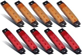 img 4 attached to 🚛 Запчасти от Partsam 10 x 3,8 – Амбер Красные LED маркеры бокового освещения для грузовиков, автобусов, лодок и прицепов – повышение видимости и безопасности!