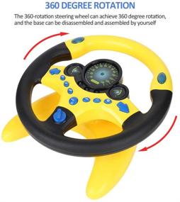 img 2 attached to 🚗 Interactive Simulated Driving Controller: Portable Steering Wheel Toy with Music, Educational & Fun Copilot Toy for Children – Perfect Gift