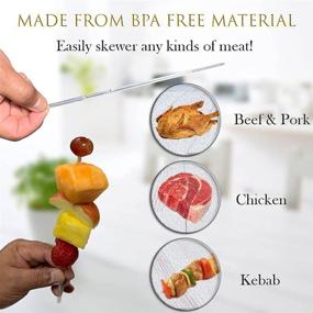 img 1 attached to 🍢 KP KOOL PRODUCTS Kebab Skewers - Reusable Party Skewers for Meat, Chicken, Fruits, and Shrimp - Grill BBQ Party Skewers - Pack of 100