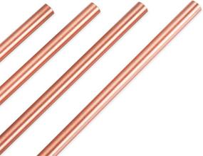 img 3 attached to 🥤 Copper Drinking Straws Gift Set - Authentic Handcrafted 8.5 inch Long Copper Straws for Moscow Mule Mug (Set of 4) with Cleaning Brush