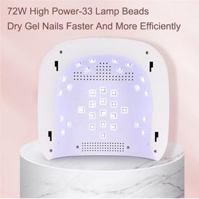 img 1 attached to 💅 Беспроводная профессиональная лампа для ногтей LED UV 72W - Перезаряжаемая сушилка для геля для ногтей с 3 режимами таймера, автоматическим сенсором, быстрой беспроводной лампой для запекания.