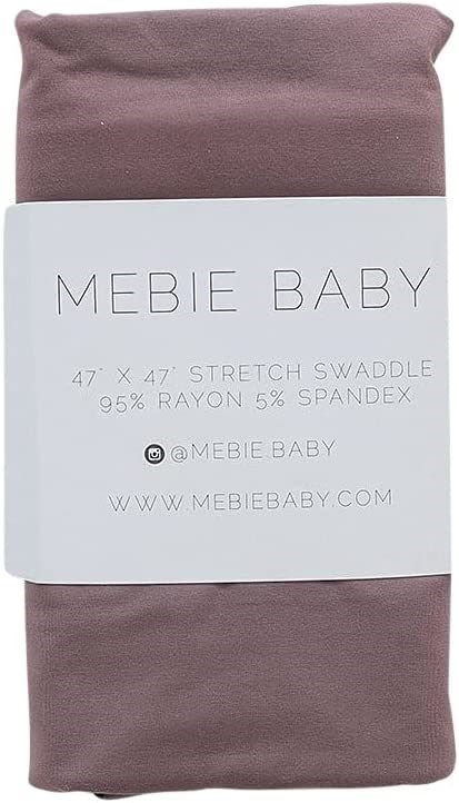 mebie baby stretch swaddle plum 로고