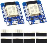 📶 keeyees 2 пакета esp32 мини wifi + bluetooth модуль разработки с расширительной платой чипа esp-wroom-32 для nodemcu и arduino - улучшенный для подключения к интернету логотип