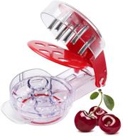 🍒 professional cherry pitter tool - olive pitter with pit and juice container, easily removes cherry stones from 6 fruits at once логотип