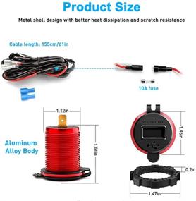 img 2 attached to 🔌 Rocketek Dual USB Charger Socket 12V Power Outlet with Quick Charge 3.0 - Optimal for Car, Boat, Marine, RV, Mobile - DIY Kit with Blue LED, Aluminum Build, Wire Fuse